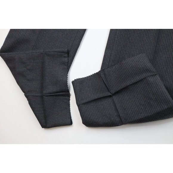 Vtg 70s Streetwear Mens 42R 2 Piece Wool Pinstriped Suit Wedding Gray Pants 34 - Picture 16 of 16